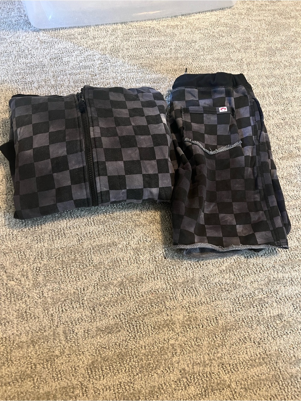 Appaman Kids Checkerboard Black and Gray Matching Set